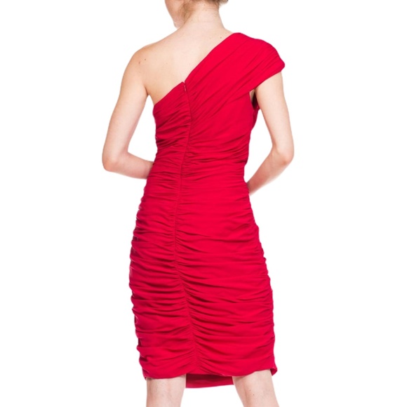 BADGLEY MISCHKA Raspberry Silk & Lycra Dress SZ 10 - Picture 2 of 10